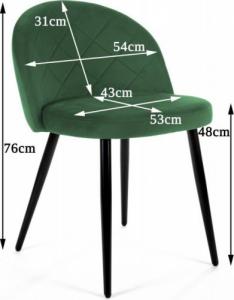 Fabryka Mebli Akord Welurowe krzesło tapicerowane pikowane SJ.077 Butelkowa Zieleń 6