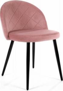 Fabryka Mebli Akord Welurowe krzesło tapicerowane pikowane SJ.077 Różowe 1