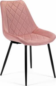 Fabryka Mebli Akord Welurowe krzesło tapicerowane pikowane SJ.0488 Różowe 1