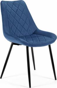 Fabryka Mebli Akord 4x Welurowe krzesło tapicerowane pikowane SJ.0488 Granatowy 1