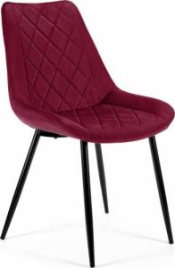 Fabryka Mebli Akord 4x Welurowe krzesło tapicerowane pikowane SJ.0488 Burgund 1
