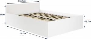 Fabryka Mebli Akord Łóżko 140x200 CLP ze stelażem podnoszonym Dąb Sonoma 3