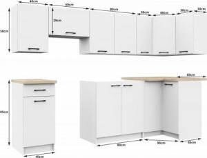 Fabryka Mebli Akord MEBLE KUCHENNE ZESTAW NAROŻNY OLIWIA 3M BIAŁY 14