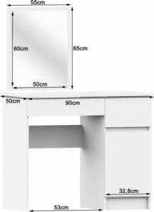 Fabryka Mebli Akord TOALETKA KOSMETYCZNA Z LUSTREM P-2/SL 500x600 PRAWA BIAŁA 4