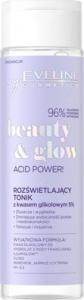Eveline Eveline Beauty & Glow Rozświetlający Tonik z kwasem glikolowym 5% Acid Power! 200ml 1