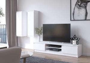 Fabryka Mebli Akord Meblościanka CLP - zestaw mebli witryna rtv biała 2