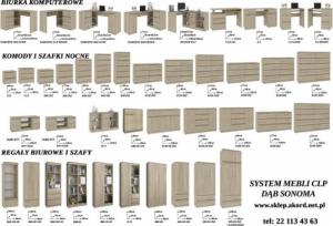 Fabryka Mebli Akord Meblościanka CLP - zestaw mebli witryna rtv dąb sonoma 6