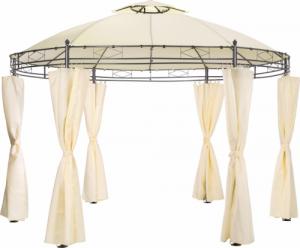 Tectake Okrągły pawilon namiot ogrodowy Luxus 350cm Siana - kremowy 1