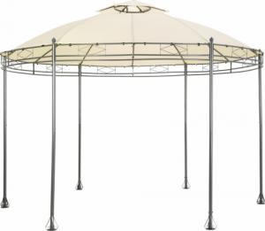 Tectake Okrągły pawilon namiot ogrodowy Luxus 350cm Siana - kremowy 3