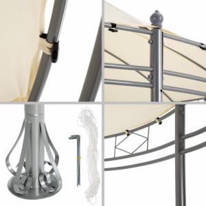 Tectake Okrągły pawilon namiot ogrodowy Luxus 350cm Siana - kremowy 4