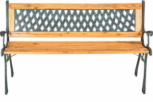 Tectake Ławka ogrodowa parkowa drewniana z żeliwnymi elementami - brązowy 4