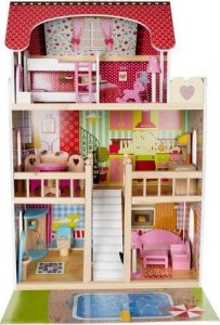 Iso Trade Drewniana willa dla lalek z basenem (D11251) 13