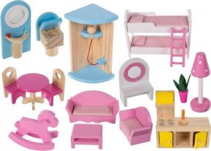 Iso Trade Drewniana willa dla lalek z basenem (D11251) 2