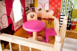 Iso Trade Drewniana willa dla lalek z basenem (D11251) 7