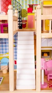 Iso Trade Drewniana willa dla lalek z basenem (D11251) 8