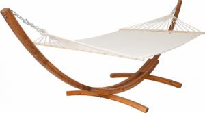 Tectake Dwuosobowy hamak XXL na drewnianej ramie - biały 4
