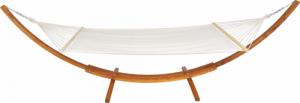 Tectake Dwuosobowy hamak XXL na drewnianej ramie - biały 5