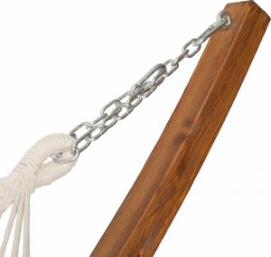 Tectake Dwuosobowy hamak XXL na drewnianej ramie - biały 6