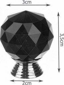 Iso Trade Gałka do mebli kryształowa - czarna 5