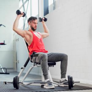 Ławka treningowa regulowana - czarny/biały 2