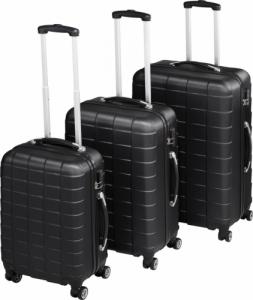 Tectake Zestaw 3 walizek w twardej obudowie - czarny 1
