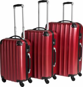 Tectake Zestaw walizek 3 częściowy - czerwony 1