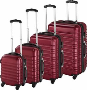 Tectake Zestaw walizek ABS 4 częściowy - bordowy 1