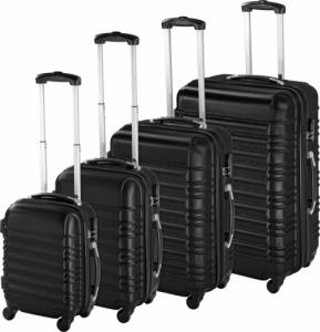 Tectake Zestaw walizek ABS 4 częściowy - czarny 1