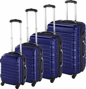 Tectake Zestaw walizek ABS 4 częściowy - niebieski 1