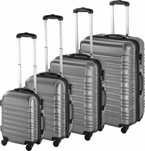 Tectake Zestaw walizek ABS 4 częściowy - szary 1