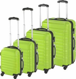 Tectake Zestaw walizek ABS 4 częściowy - zielony 1