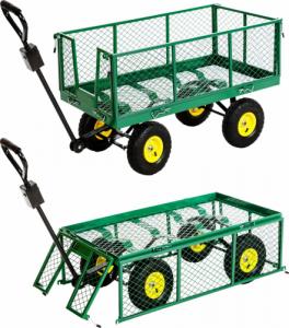 Tectake Wózek transportowy ogrodowy z półką maks. 550 kg - zielony 5