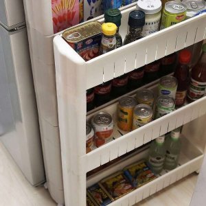 Iso Trade Półeczka kuchenna mobilna na kółkach biała 4