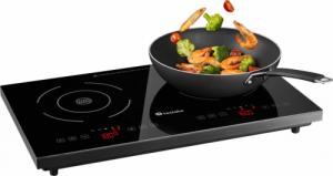 Płyta wolnostojąca Tectake Przenośna płyta indukcyjna, podwójna, 3500 W - czarny 3