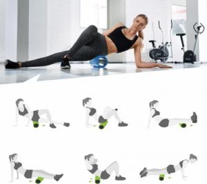 Tectake Rolka wałek roller do masażu jogi crossfit - niebieski 3