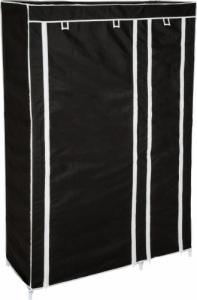Tectake Składana szafa tekstylna z 6 półkami i drążkiem - czarny 1