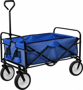 Tectake Składany wózek ogrodowy transportowy - niebieski 1