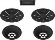 Syfon Blanco BLANCO Zestaw elementów stalowych w kolorze czarnym, do armatury przelewowo-odpływowej InFino, do dwóch komór 2