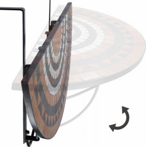 Tectake Stolik balkonowy, mozaika, składany - terakota/biały 3