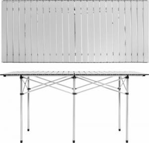 Tectake Stół kempingowy aluminiowy składany z torbą 140x70x70 cm - szary 4