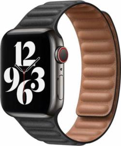 Strado Pasek skórzany opaska do Apple Watch 7 45mm (Czarny) uniwersalny 1