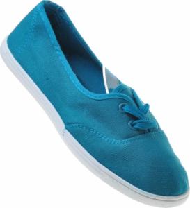 Pantofelek24 Wiązane damskie tenisówki turkusowe /A1-1 7793 S094/ 39 3