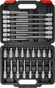 Tectake Klucze nasadowe imbusowe wewnętrzne długi/krótkie - zestaw 30 elem. - czarny/czerwony 3