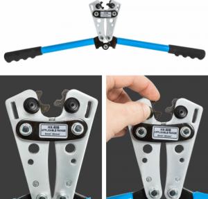 Tectake Zaciskarka praska do końcówek kabli 6-50 mm - niebieski 3