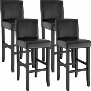Tectake 4 x Hoker stołek krzesło barowe - czarny 1