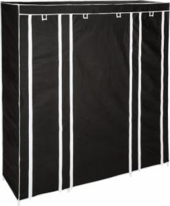 Tectake Tekstylna szafa składana ubraniowa z 12 półkami i drążkiem - czarny 1