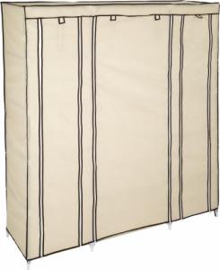 Tectake Tekstylna szafa składana ubraniowa z 12 półkami i drążkiem - beżowy 1