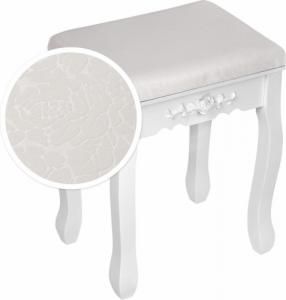 Tectake Toaletka z 7 szufladami, lustrem i taboretem w antycznym stylu - biały 6