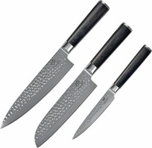 Shiori Shiori 3-Set Kuri Mur + Santoku + Sifu - zestaw trzech noży ze stali damasceńskiej 2