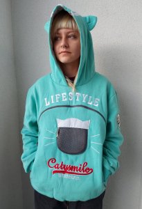 Smart Kitty Bluza CatySmile do noszenia kota i nie tylko (seledynowa) 4